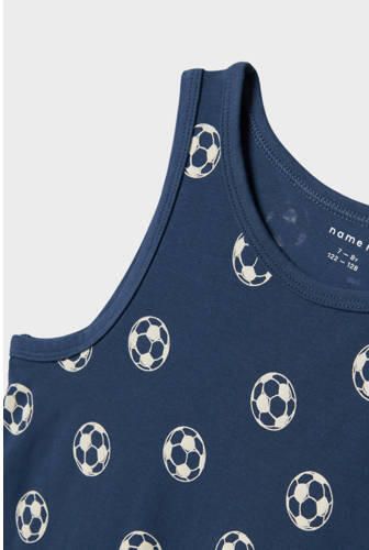 Name it KIDS hemd set van 2 donkerblauw zwart Jongens Stretchkatoen Ronde hals 134 140