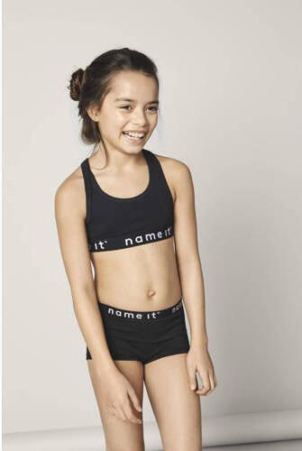 Name it KIDS hipster NKFHIPSTER set van 2 lichtgroen zwart Slip Meisjes Stretchkatoen 146 152 - Foto 2