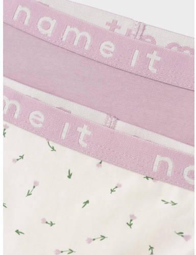 Name it KIDS hipster NKFHIPSTER set van 2 offwhite lila Slip Beige Meisjes Stretchkatoen 146 152 - Foto 2