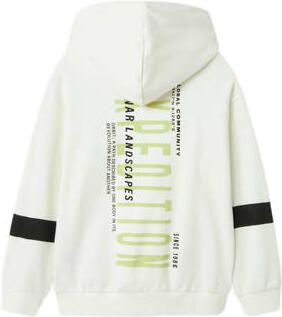 Name it KIDS hoodie ecru Trui Jongens Sweat Capuchon Backprint 122 128