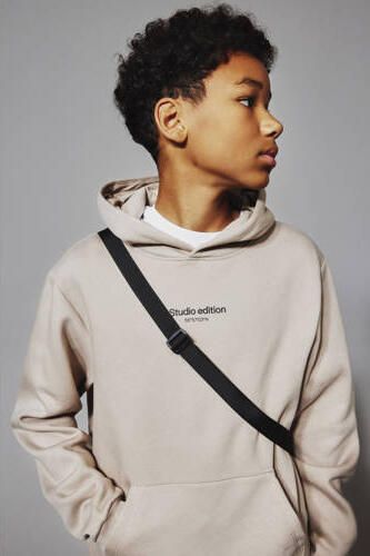 NAME IT KIDS hoodie met tekst beige Sweater Effen - Foto 7
