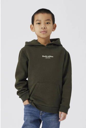 Name it KIDS hoodie met tekst groen Sweater Tekst 158 164 - Foto 2