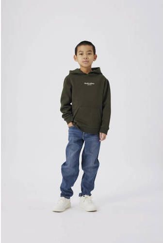 Name it KIDS hoodie met tekst groen Sweater Tekst 158 164 - Foto 4