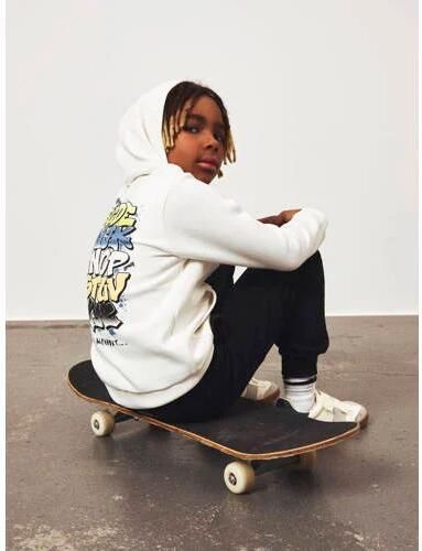 Name it KIDS hoodie NKMLUBE met backprint wit Sweater Backprint 158 164