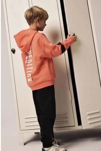 Name it KIDS hoodie oranje Trui Jongens Sweat Capuchon Backprint 158 164