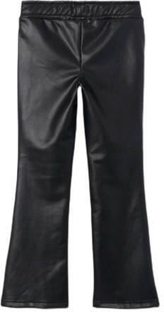 Name it KIDS imitatieleren flared broek NKFTAPU BOOTCUT zwart Meisjes Imitatieleer 116