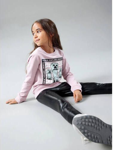 Name it KIDS imitatieleren slim fit tregging NKFKIVA zwart Broek Meisjes Imitatieleer 128 - Foto 3