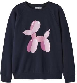NAME IT KIDS junior rechtvallende sweater met print donkerblauw Printopdruk - Foto 3