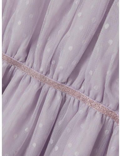 Name it KIDS jurk NKFVABOS met stippen lila Paars Meisjes Polyester Ronde hals 164