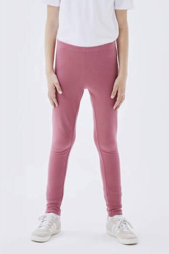 Name it KIDS legging NKFDAVINA donkerroze Meisjes Stretchkatoen Effen 134 - Foto 3