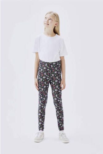 Name it KIDS legging NKFVIVIAN met all over print donkerblauw (set van 2) Meisjes Stretchkatoen 110 116 - Foto 2