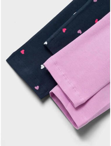 Name it KIDS legging NKFVIVIAN met all over print paars donkerblauw (set van 2) Meisjes Stretchkatoen 134 140 - Foto 3