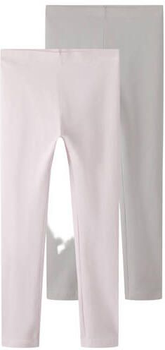 NAME IT KIDS legging NKFVIVIAN roze (set van 2) Meisjes Stretchkatoen