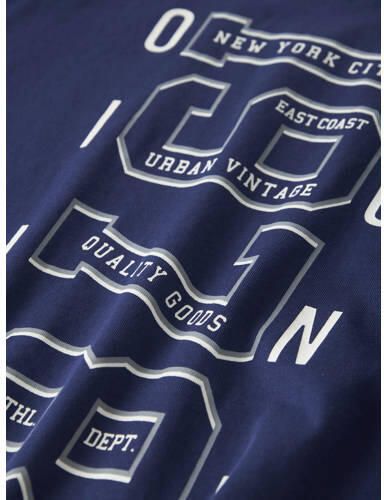 NAME IT KIDS longsleeve donkerblauw Jongens Katoen Ronde hals Printopdruk
