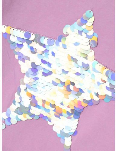 Name it KIDS longsleeve NKFLINSTAR met printopdruk en pailletten roze Meisjes Stretchkatoen Ronde hals 146 152