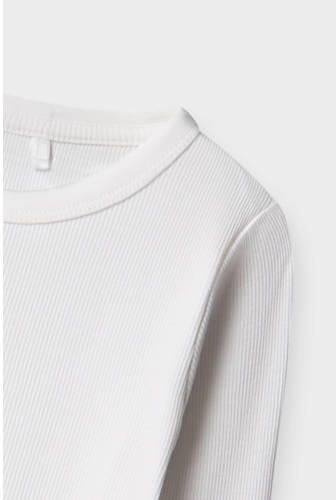 Name It Shirt met lange mouwen NKFNAKAL LS TOP NOOS in basisvorm en licht geribbelde kwaliteit