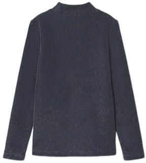 Name it KIDS longsleeve NKFRAGNE met glitters donkerblauw Meisjes Polyamide Opstaande kraag 122 128