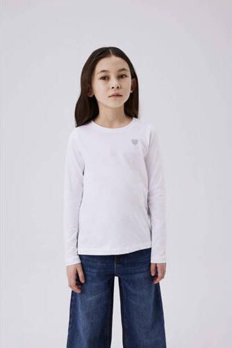 Name it KIDS longsleeve NKFVIOLINE wit Meisjes Katoen Ronde hals Effen 122 128 - Foto 3