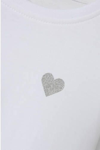 Name it KIDS longsleeve NKFVIOLINE wit Meisjes Katoen Ronde hals Effen 122 128