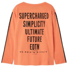 Name it KIDS longsleeve NKMNONO met backprint koraaloranje zwart Jongens Sweat Ronde hals 122 128