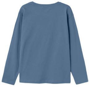 Name it KIDS longsleeve NKMVAGNO met printopdruk middenblauw Jongens Katoen Ronde hals 134 140
