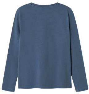 Name it KIDS longsleeve NKMVUX met printopdruk Blauw Jongens Stretchkatoen Ronde hals 146 152