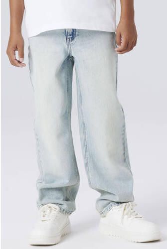 NAME IT KIDS loose fit jeans vintage light blue denim Blauw Effen