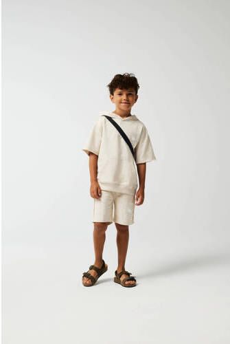 Name it KIDS loose fit sweatshort NKMHUMMI met printopdruk ecru Korte broek 116