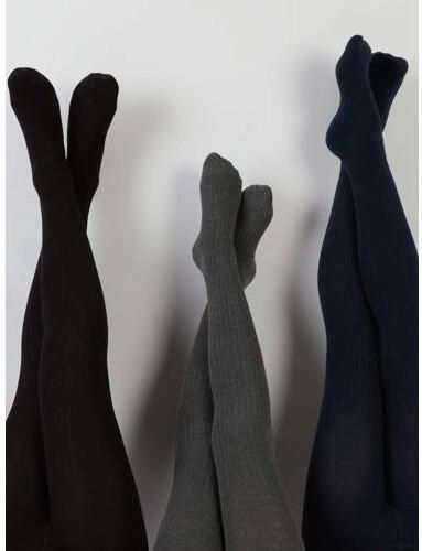 Name it KIDS maillot NKNPANTYHOSE set van 2 donkergrijs melange Katoen 110 116 - Foto 2