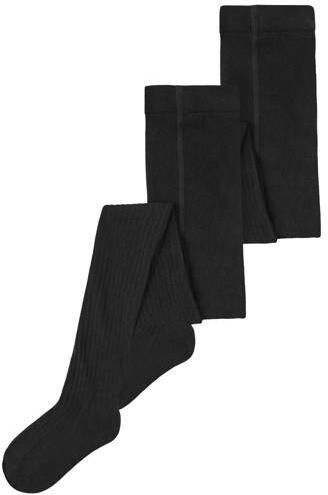 Name it KIDS maillot NKNPANTYHOSE set van 2 zwart Katoen 110 116 - Foto 4
