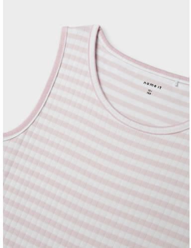 NAME IT KIDS maxi jurk lichtroze Meisjes Stretchkatoen Ronde hals Streep - Foto 3