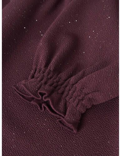 NAME IT KIDS midi jurk met glitter donkerrood Meisjes Polyester Ronde hals - Foto 3