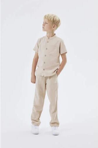 Name it KIDS overhemd NKMFAHER beige Jongens Viscose Mao kraag Effen 122 128 - Foto 2