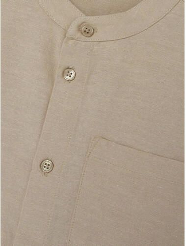 Name it KIDS overhemd NKMFAHER beige Jongens Viscose Mao kraag Effen 122 128