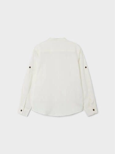 Name it KIDS overhemd NKMFISH wit Jongens Katoen Mao kraag Effen 122 128 - Foto 4