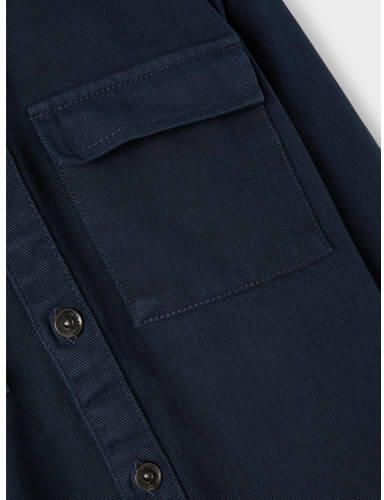Name it KIDS overshirt NKMTYPE donkerblauw Overhemd Jongens Katoen Klassieke kraag 122 128 - Foto 3