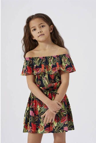 Name it KIDS playsuit NKFVINAYA met all over print donkerblauw groen rood Meisjes Polyester Boothals 140 - Foto 2