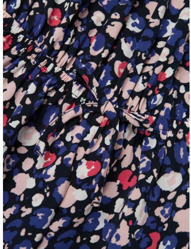 Name it KIDS jumpsuit NKFVINAYA met all over print donkerblauw roze wit Meisjes Gerecycled polyester Boothals 116 - Foto 2