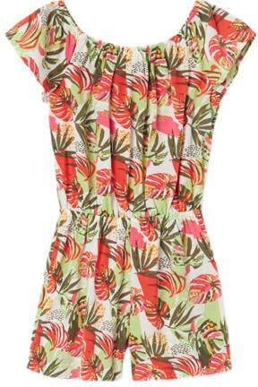 Name it KIDS playsuit NKFVINAYA met all over print groen ecru roze Meisjes Polyester Boothals 122 - Foto 4