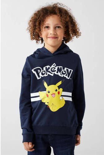 Name it KIDS Pokemon hoodie NKFJU met printopdruk donkerblauw Sweater Printopdruk 122 128 - Foto 4