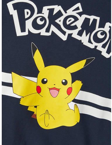 Name it KIDS Pokemon hoodie NKFJU met printopdruk donkerblauw Sweater Printopdruk 122 128 - Foto 3