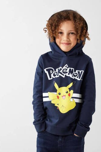Name it KIDS Pokemon hoodie NKFJU met printopdruk donkerblauw Sweater Printopdruk 122 128 - Foto 5