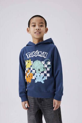 Name it KIDS Pokemon hoodie NKMJISTER met printopdruk blue denim Sweater Blauw 146 152 - Foto 3