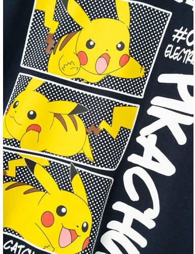 Name it KIDS Pokemon T-shirt NKMMANIANDER met printopdruk zwart Jongens Katoen Ronde hals 146 152