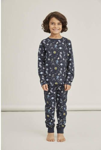Name it KIDS pyjama NKMNIGHTSET donkerblauw Jongens Katoen Ronde hals All over print 110 116 - Foto 5