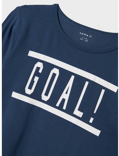 Name it KIDS pyjama NKMNIGHTSET FOOTBALL donkerblauw wit Jongens Stretchkatoen Ronde hals 158 164 - Foto 3