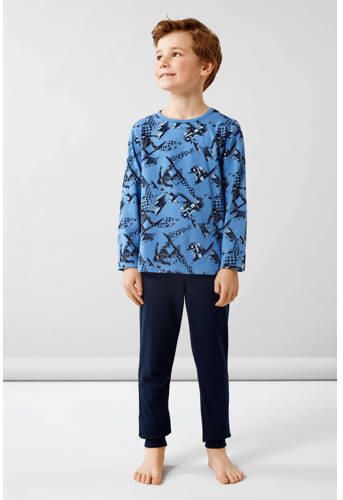 Name it KIDS pyjama NKMNIGHTSET SNOWBOARD donkerblauw blauw Jongens Stretchkatoen Ronde hals 110 116 - Foto 3