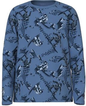 Name it KIDS pyjama NKMNIGHTSET SNOWBOARD donkerblauw blauw Jongens Stretchkatoen Ronde hals 110 116 - Foto 4