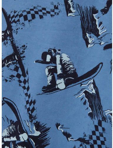 Name it KIDS pyjama NKMNIGHTSET SNOWBOARD donkerblauw blauw Jongens Stretchkatoen Ronde hals 110 116 - Foto 2