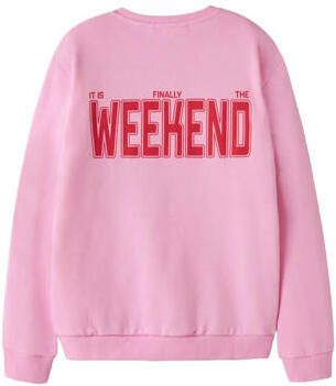 NAME IT KIDS rechtvallende sweater met backprint roze Backprint - Foto 5